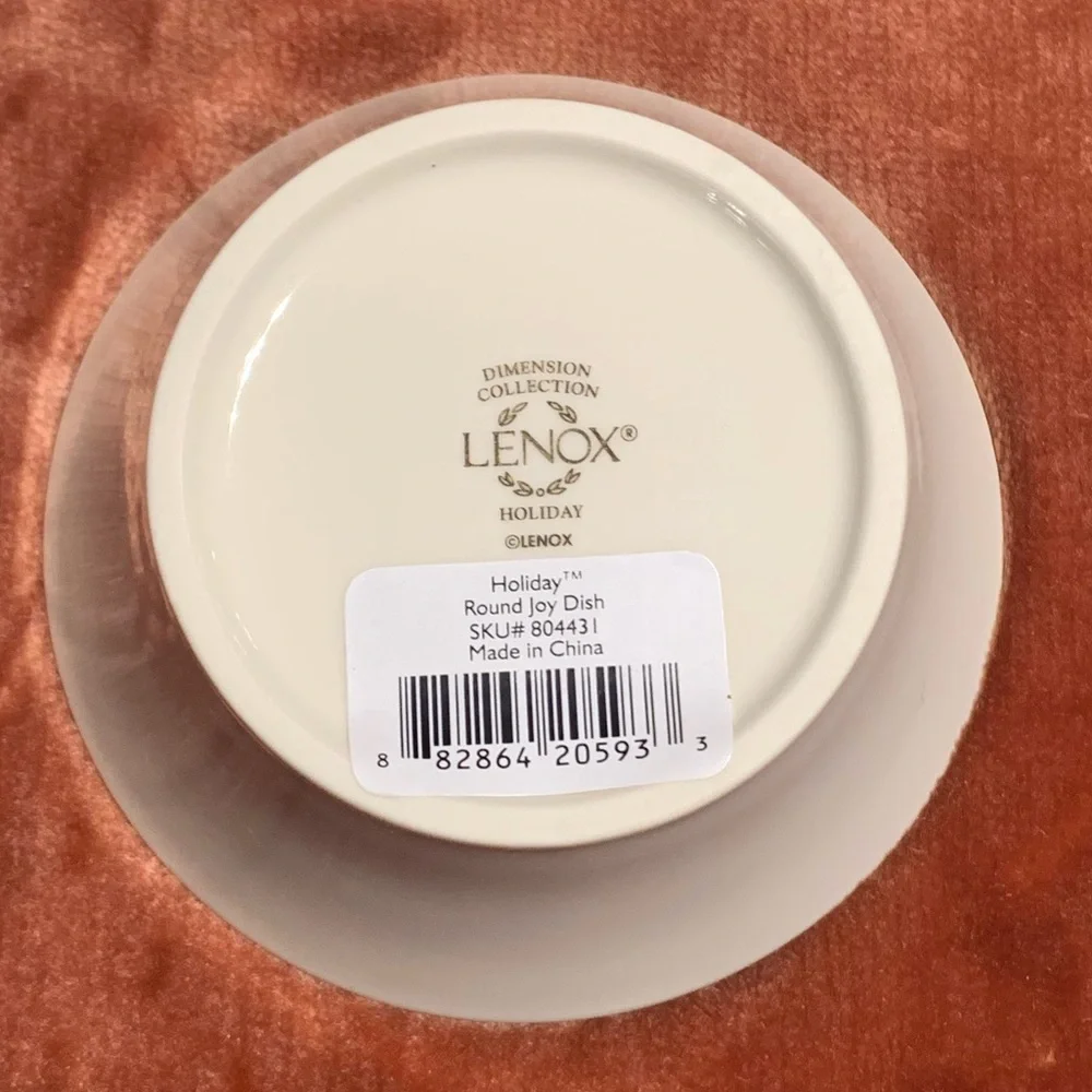 NEW LENOX Ceramic Candy Dish Bowl Ramekin CHRISTMAS HOLIDAY JOY